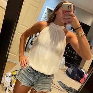 Alice + Olivia high neck tie top